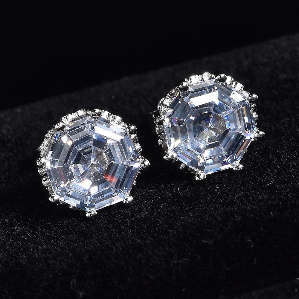 Octillion Cut Finest CZ Stud Earrings in
Sterling Silver 8.00 ctw 🆕